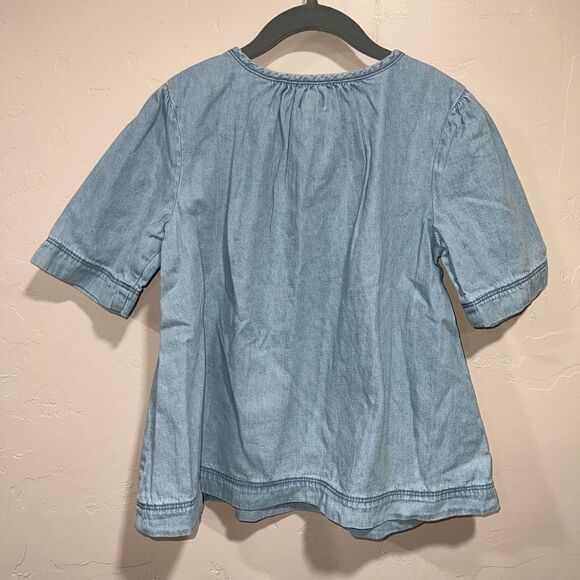 Gymboree Girls Denim Chambray Short Sleeve Top - Picture 3 of 6